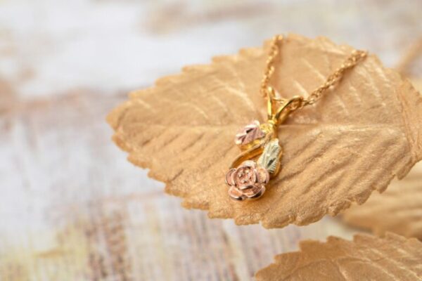 Black Hills Gold Rose Pendant - Image 2